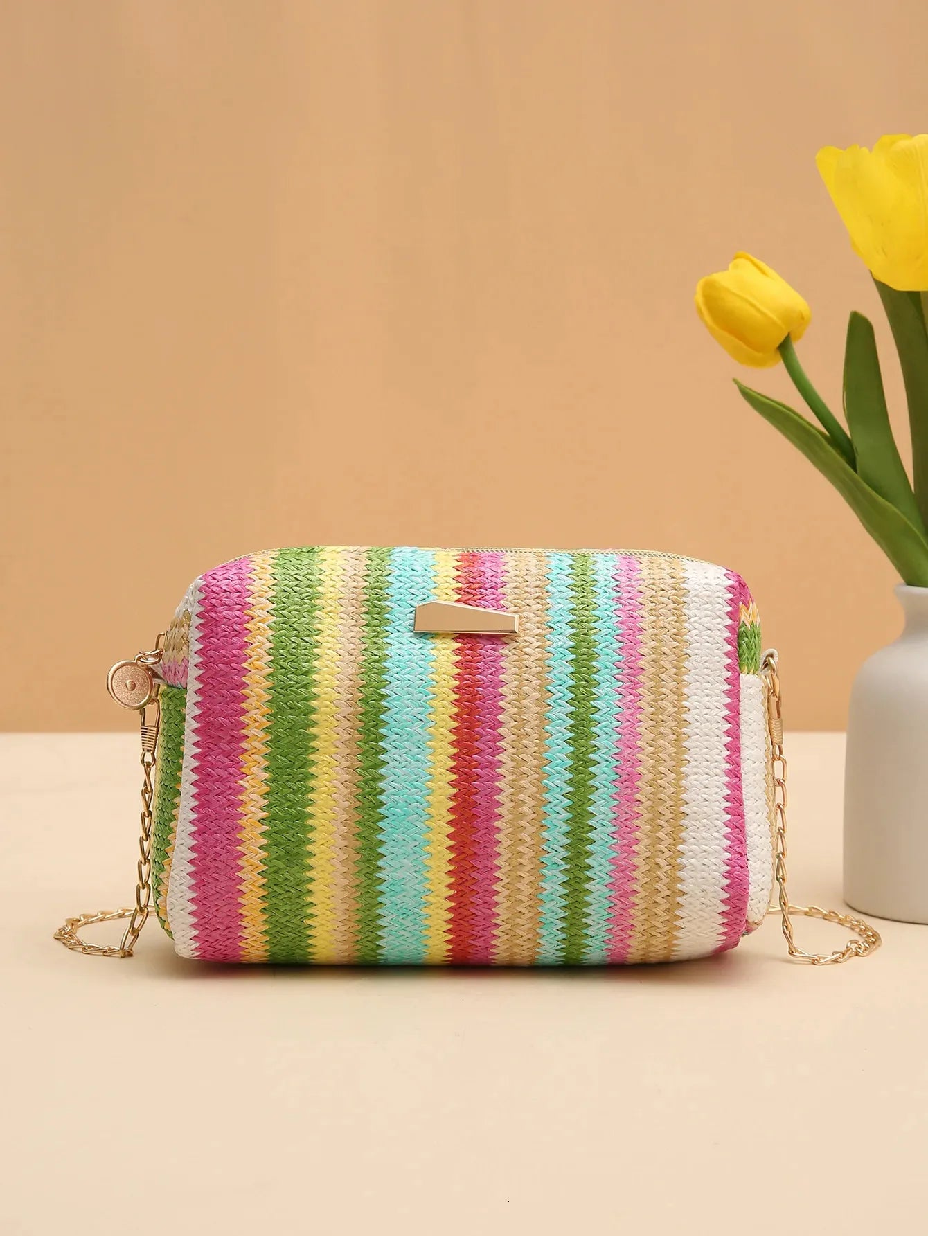 Bolso Bandolera Tejido Multicolor de Verano