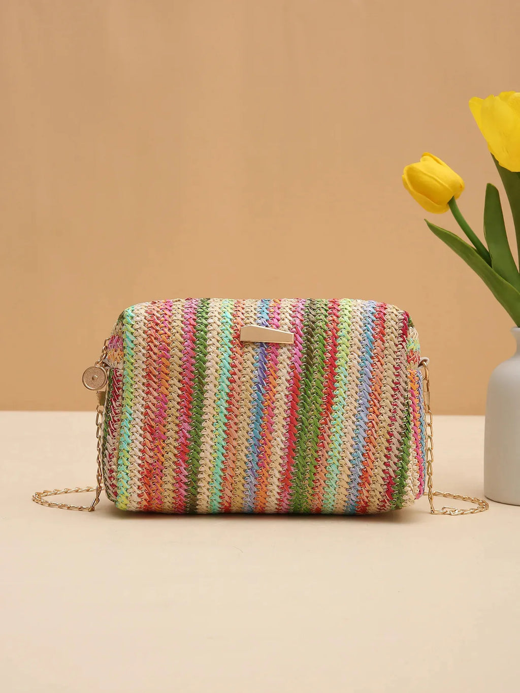 Bolso Bandolera Tejido Multicolor de Verano