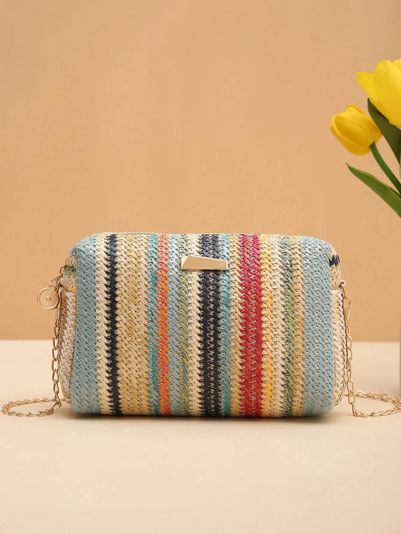 Bolso Bandolera Tejido Multicolor de Verano