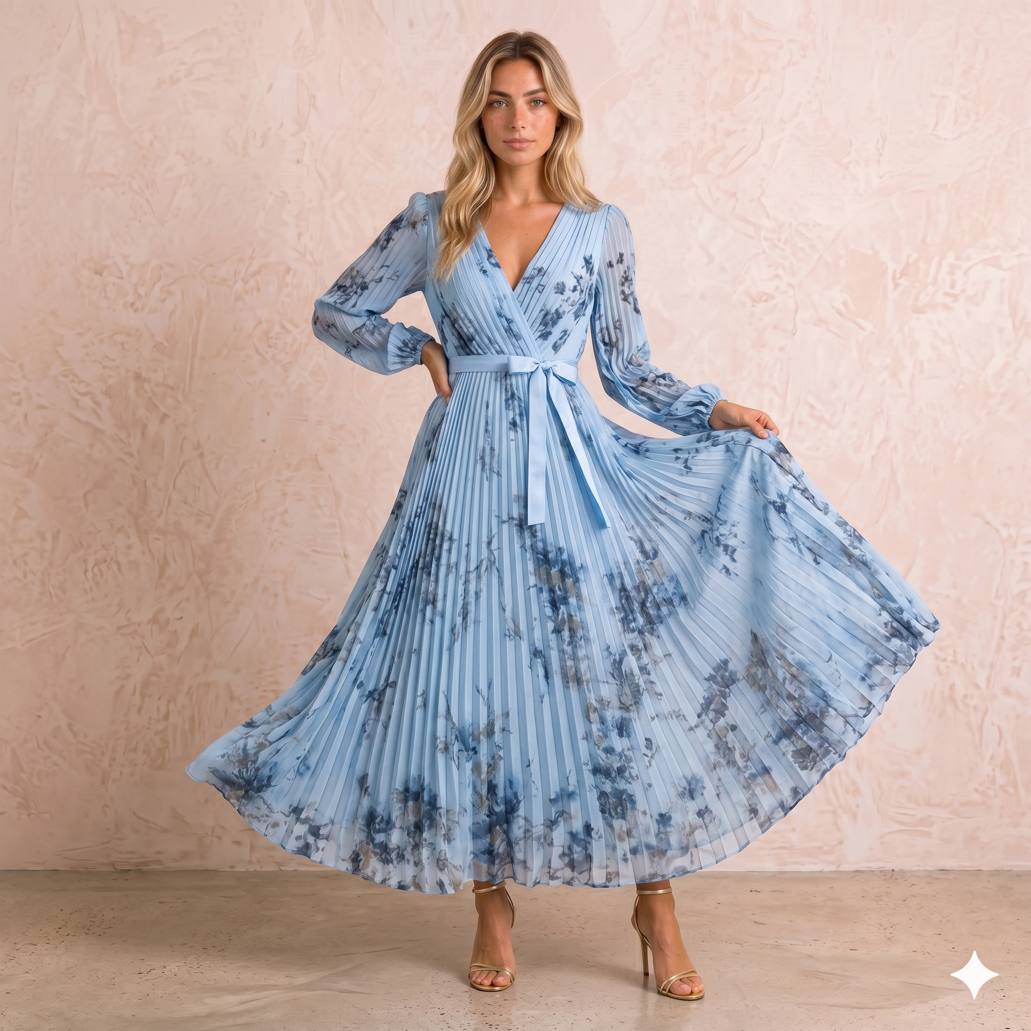 Vestido Largo Plisado "Romance Floral": Elegancia en cada paso