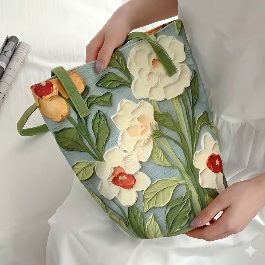 Bolso de Hombro "Jardín al Óleo": Arte y Capacidad en tu Día a Día