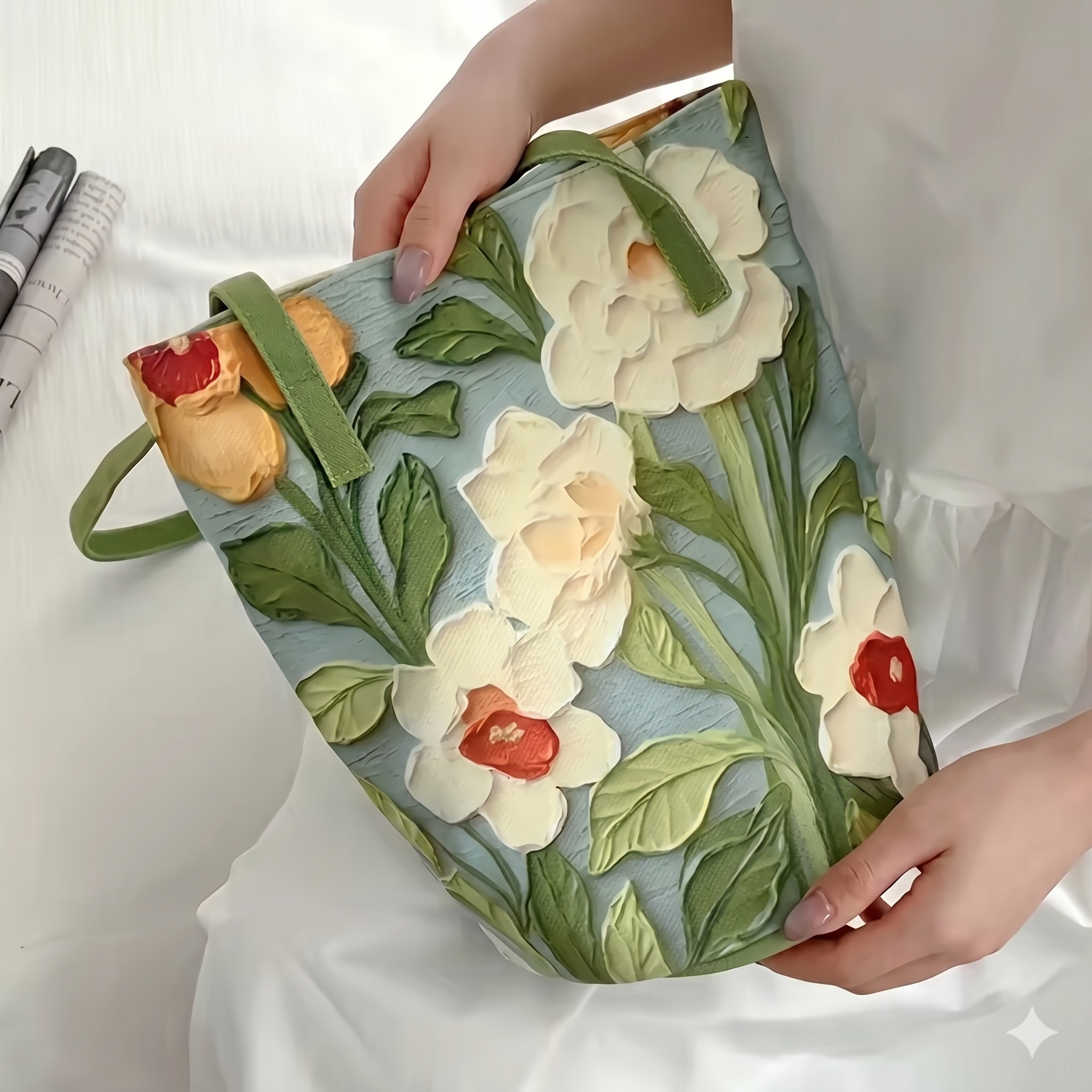 Bolso de Hombro "Jardín al Óleo": Arte y Capacidad en tu Día a Día