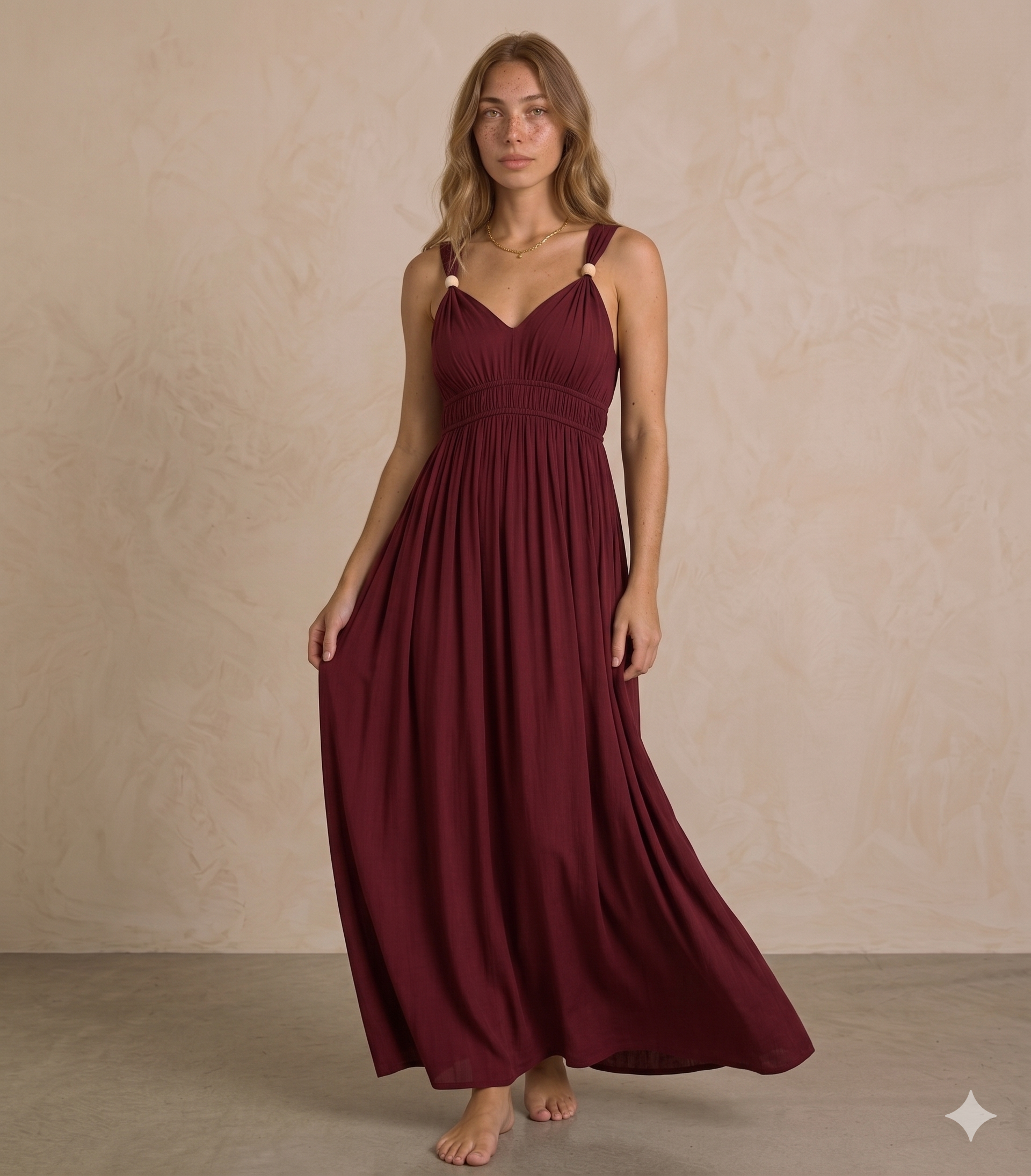 Vestido Maxi Verde Oliva Estilo Boho Chic