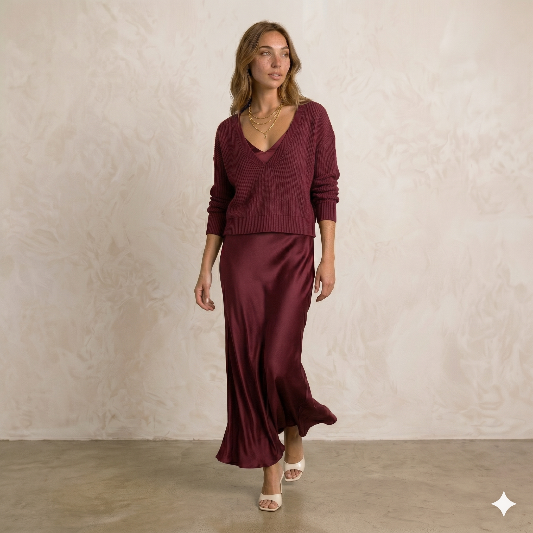 María | Vestido Satinado con Jersey Incluido