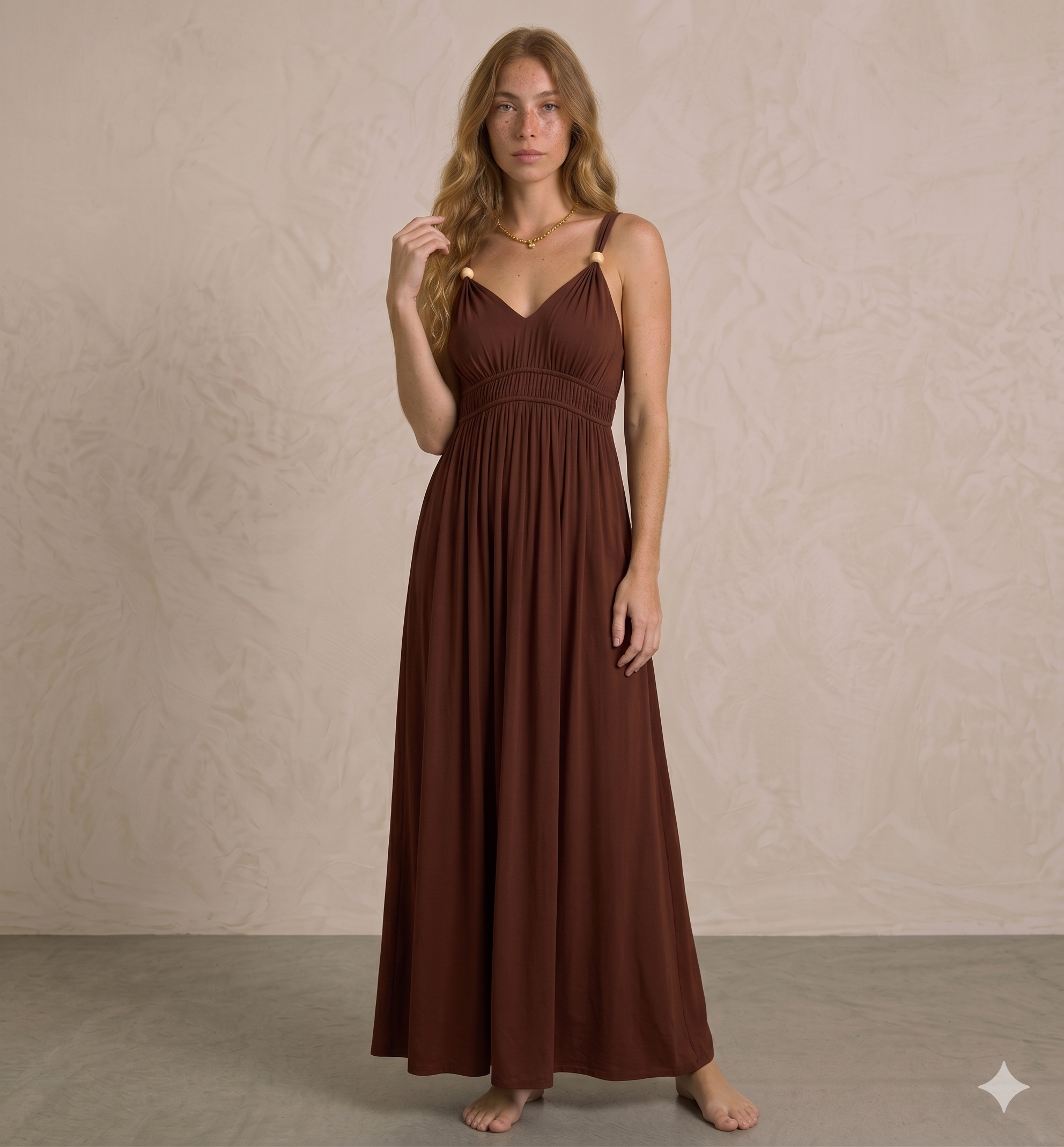 Vestido Maxi Verde Oliva Estilo Boho Chic