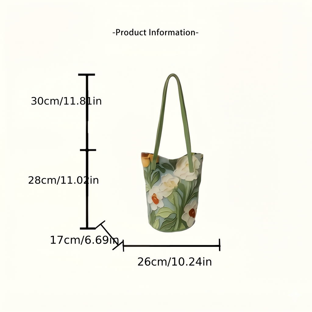 Bolso de Hombro "Jardín al Óleo": Arte y Capacidad en tu Día a Día
