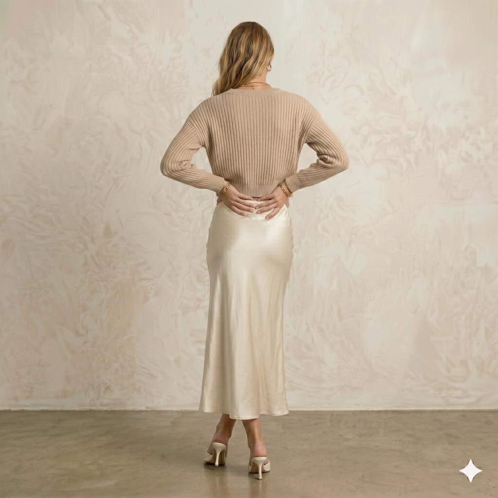 María | Vestido Satinado con Jersey Incluido