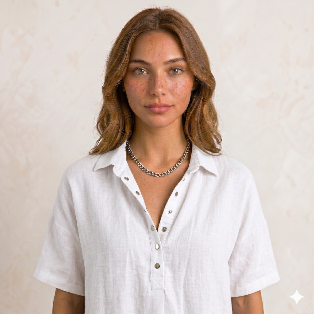 Addela | Blusa con cuello y botón