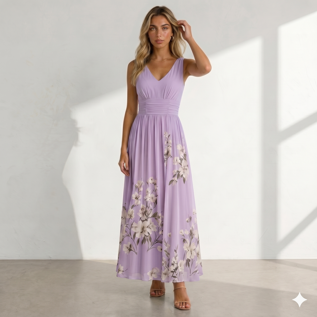 Vestido Elegante "Brisa de Verano": Sofisticación Floral y Silueta Perfecta