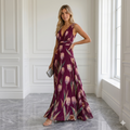 Vestido Maxi Elegante "Jardín de Tulipanes" Cuello en V