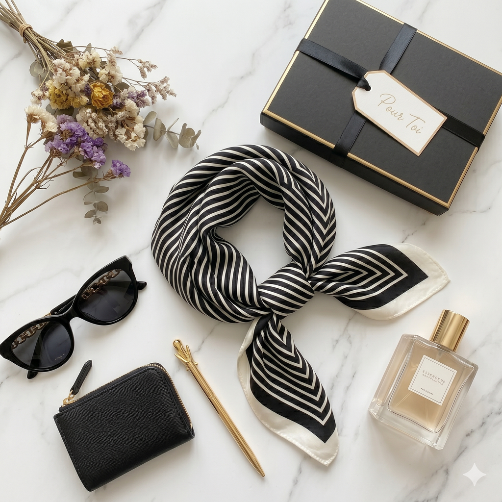 Pañuelo de Seda "Riviera Scarf": Elegancia y Sofisticación Atemporal
