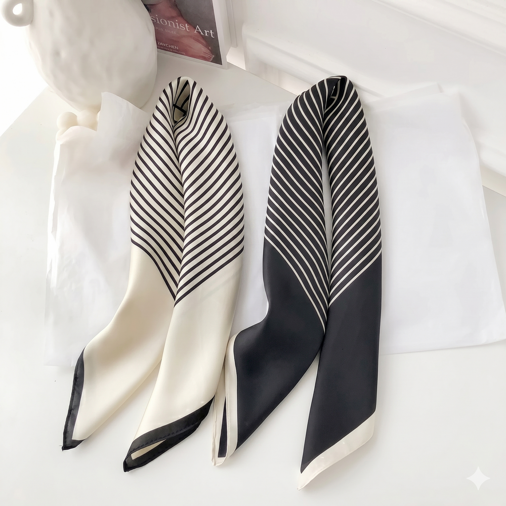 Pañuelo de Seda "Riviera Scarf": Elegancia y Sofisticación Atemporal