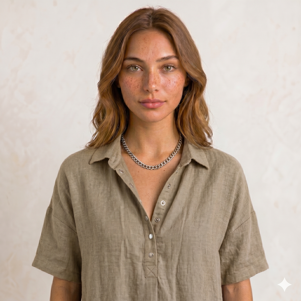 Addela | Blusa con cuello y botón