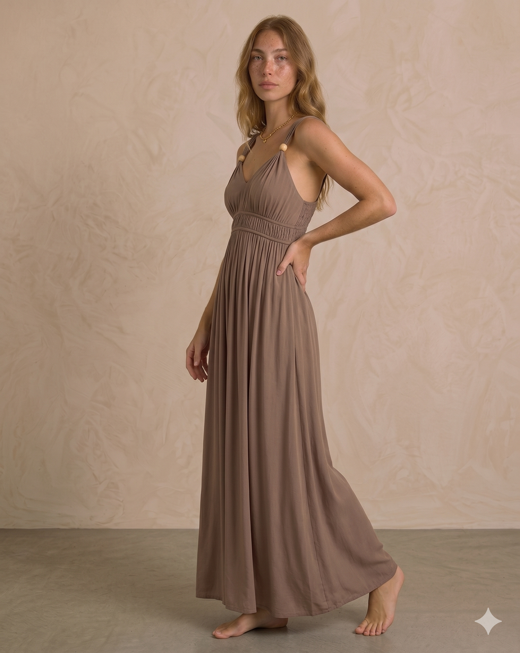 Vestido Maxi Verde Oliva Estilo Boho Chic
