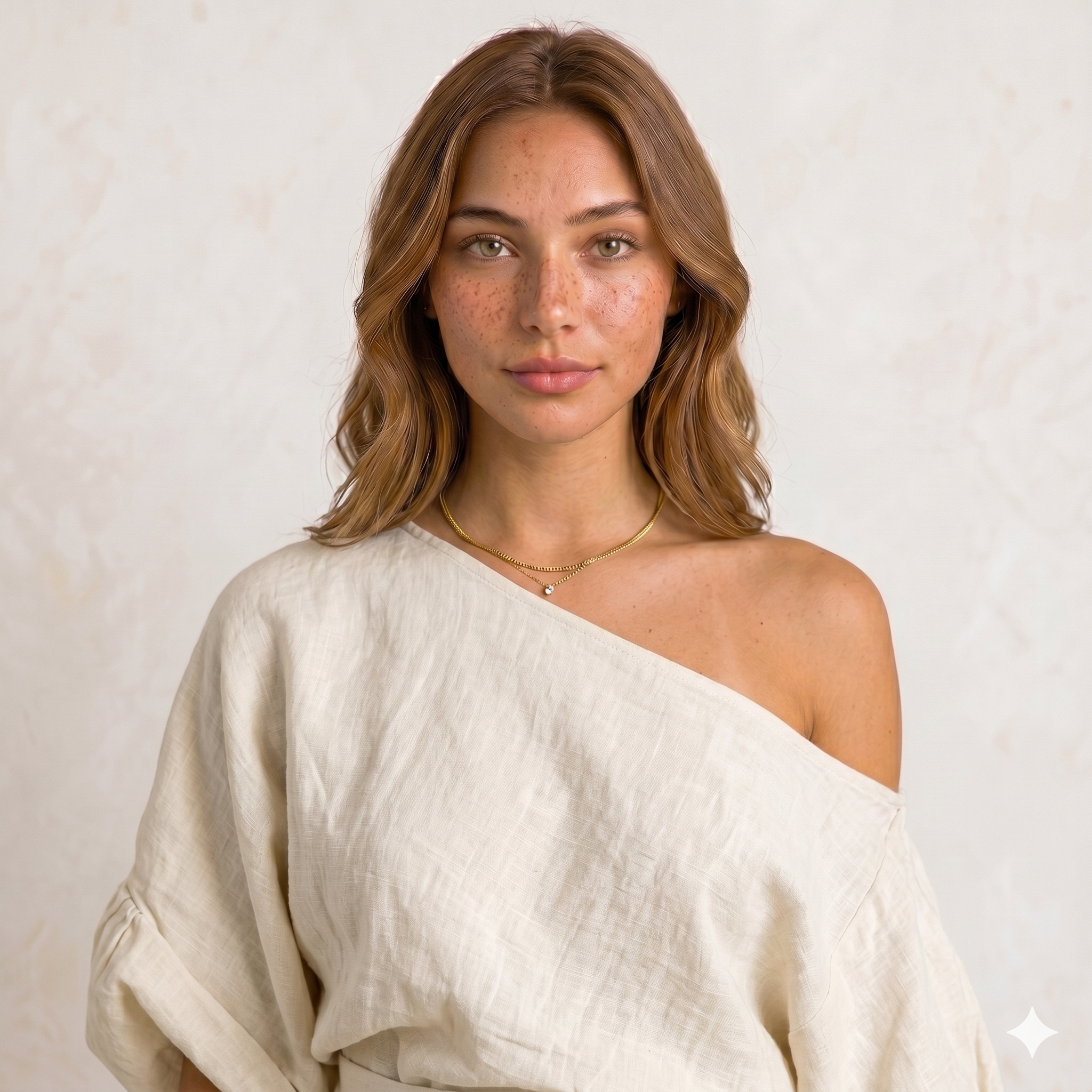 Lola | Top holgado con hombros al aire y pantalones ajustados