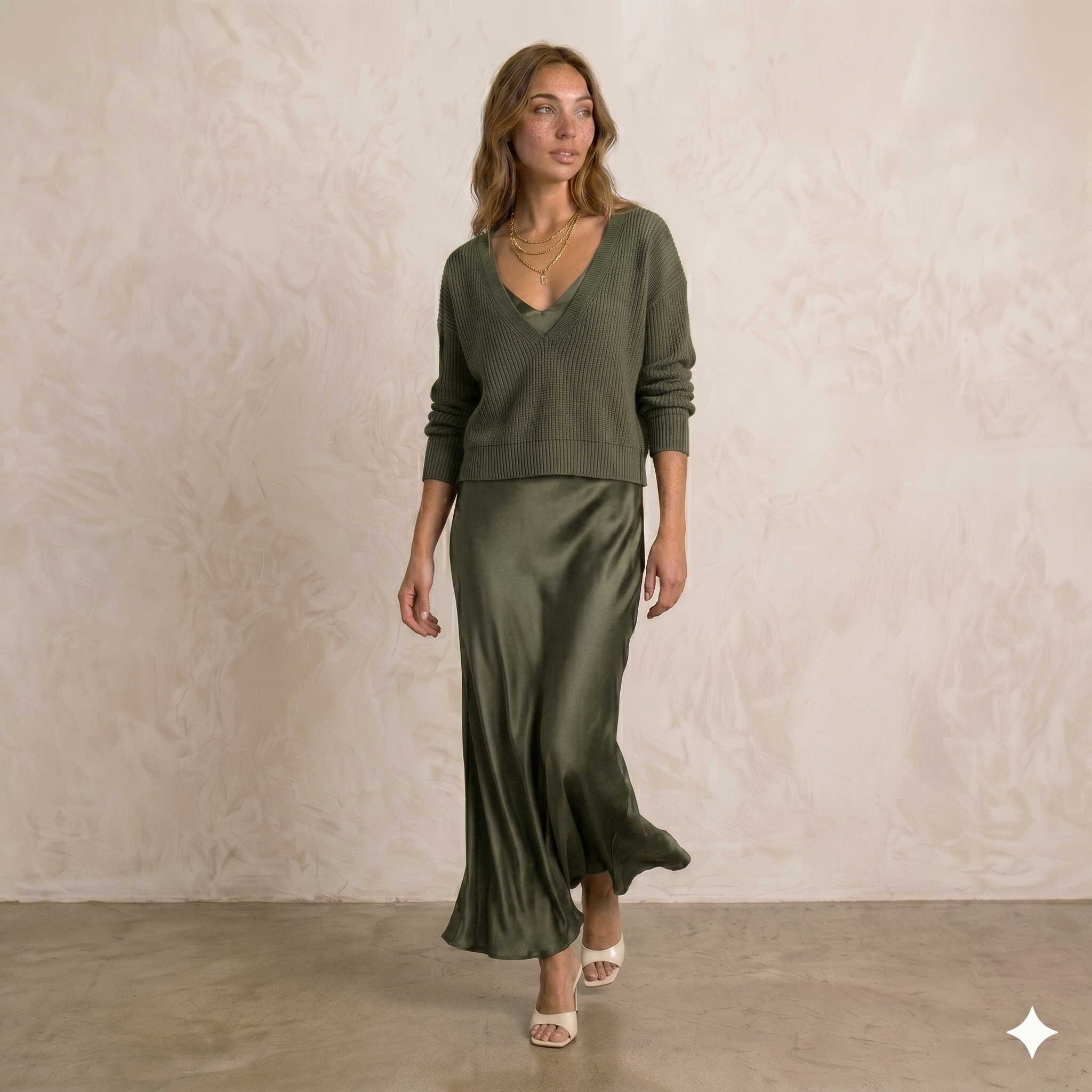 María | Vestido Satinado con Jersey Incluido