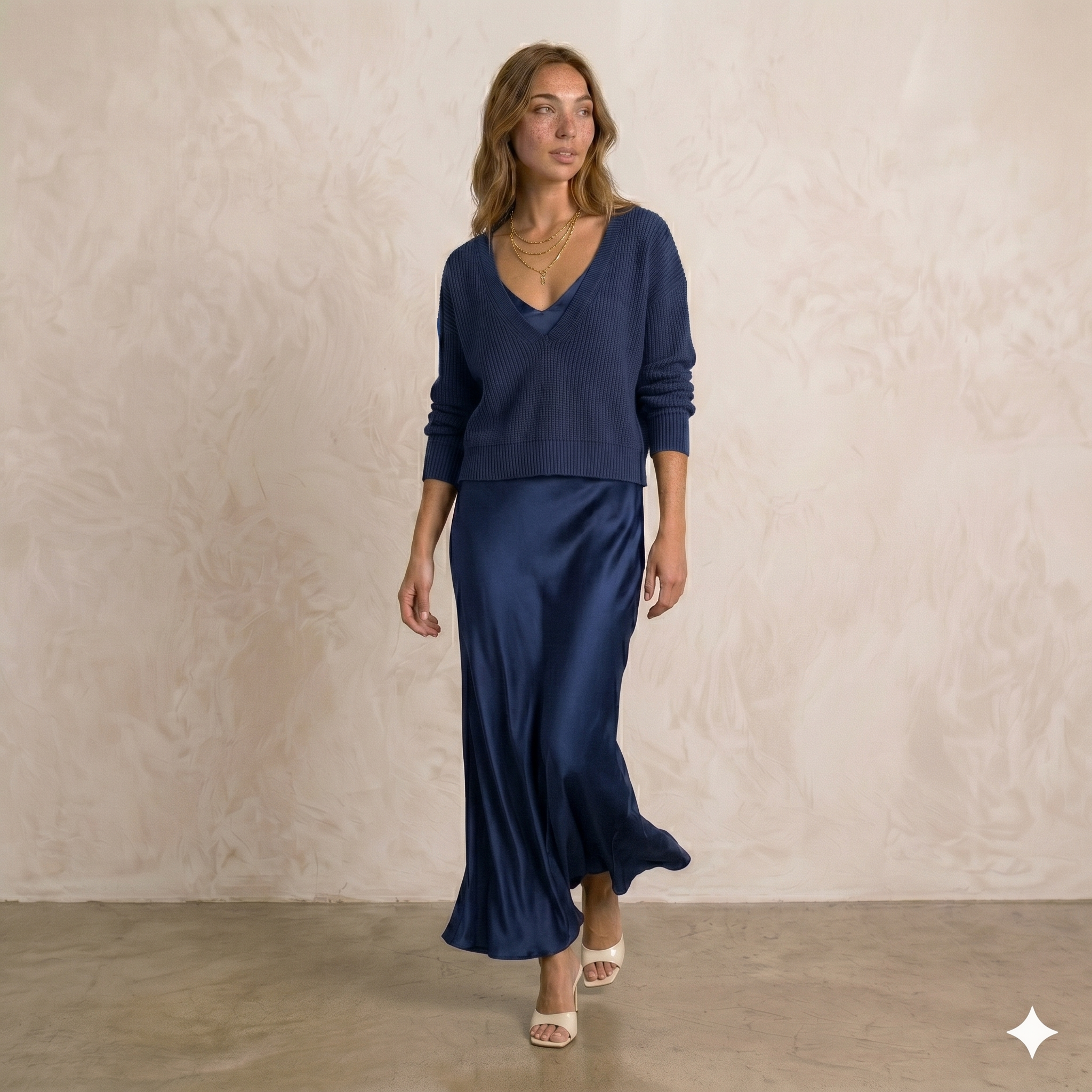 María | Vestido Satinado con Jersey Incluido