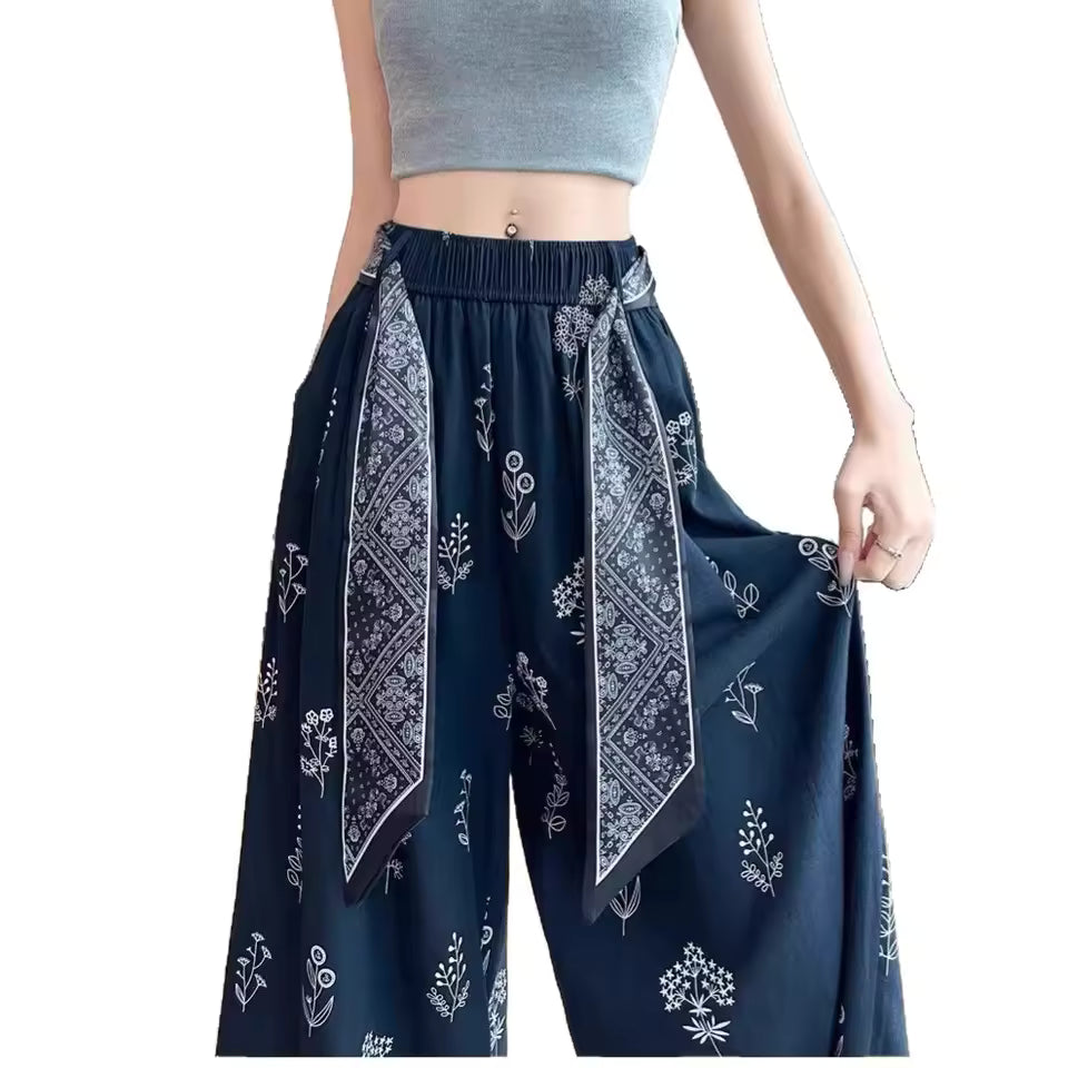 Pantalones Palazzo Retro con Lazo: Comodidad y Estilo Fluido