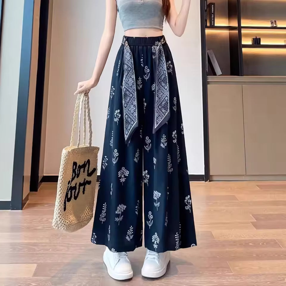 Pantalones Palazzo Retro con Lazo: Comodidad y Estilo Fluido