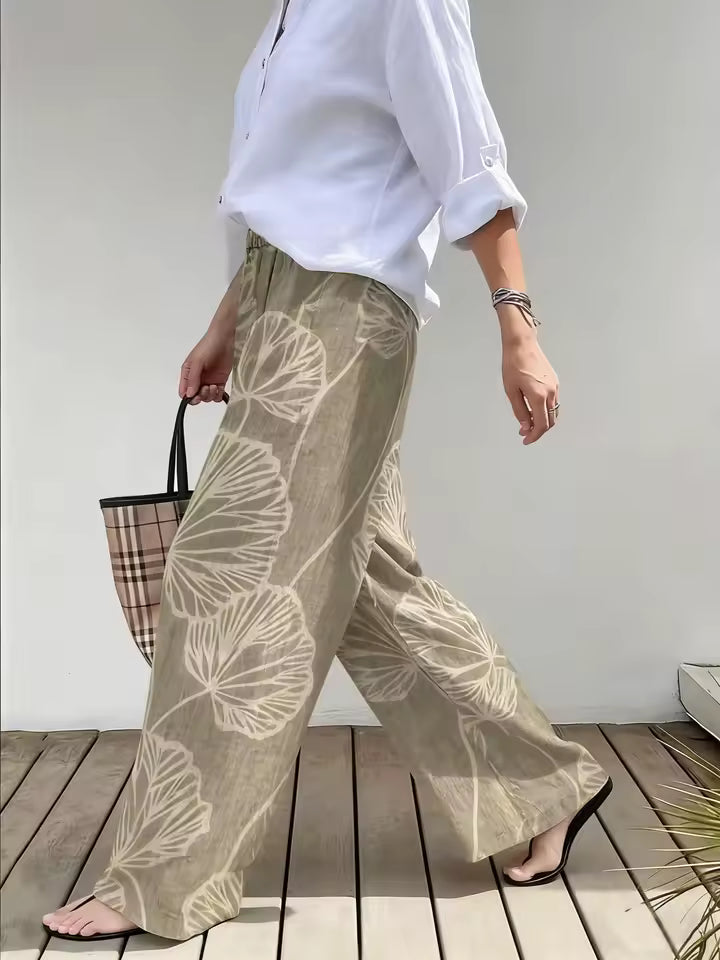 Pantalones Palazzo Boho Chic: Frescura y Estilo en Mezcla de Lino
