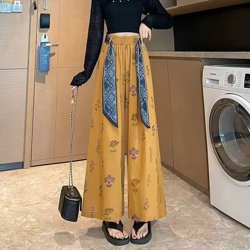 Pantalones Palazzo Retro con Lazo: Comodidad y Estilo Fluido