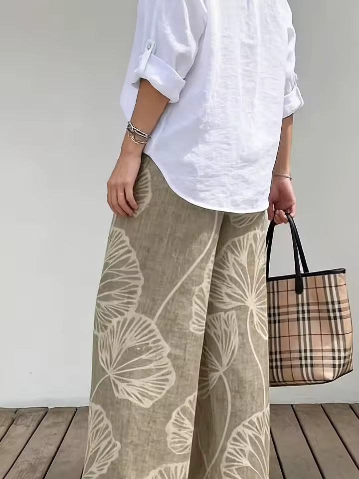 Pantalones Palazzo Boho Chic: Frescura y Estilo en Mezcla de Lino