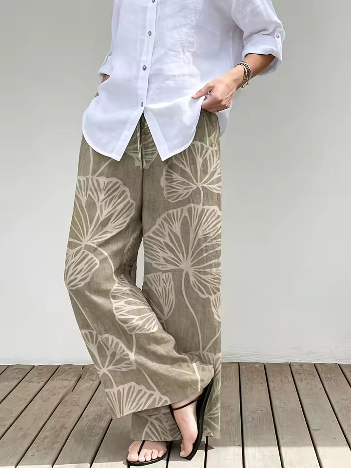 Pantalones Palazzo Boho Chic: Frescura y Estilo en Mezcla de Lino