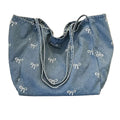 Bolso Tote Vaquero "Coquette Bows": Gran Capacidad y Estilo Casual