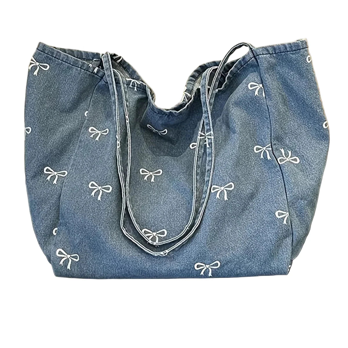 Bolso Tote Vaquero "Coquette Bows": Gran Capacidad y Estilo Casual