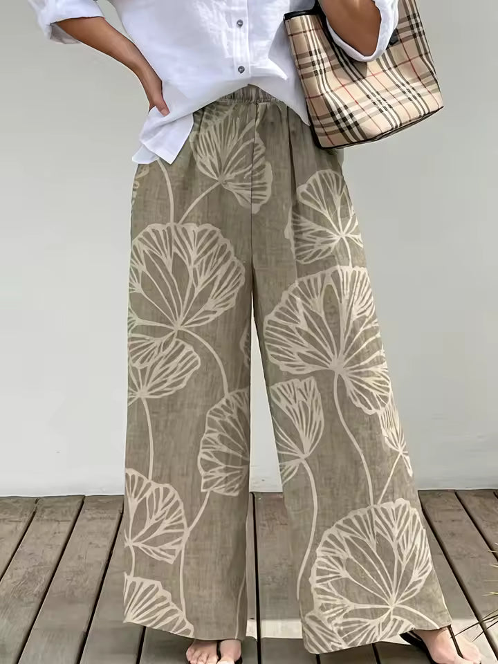 Pantalones Palazzo Boho Chic: Frescura y Estilo en Mezcla de Lino