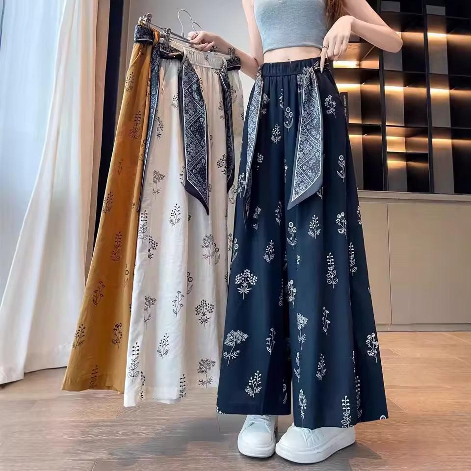 Pantalones Palazzo Retro con Lazo: Comodidad y Estilo Fluido