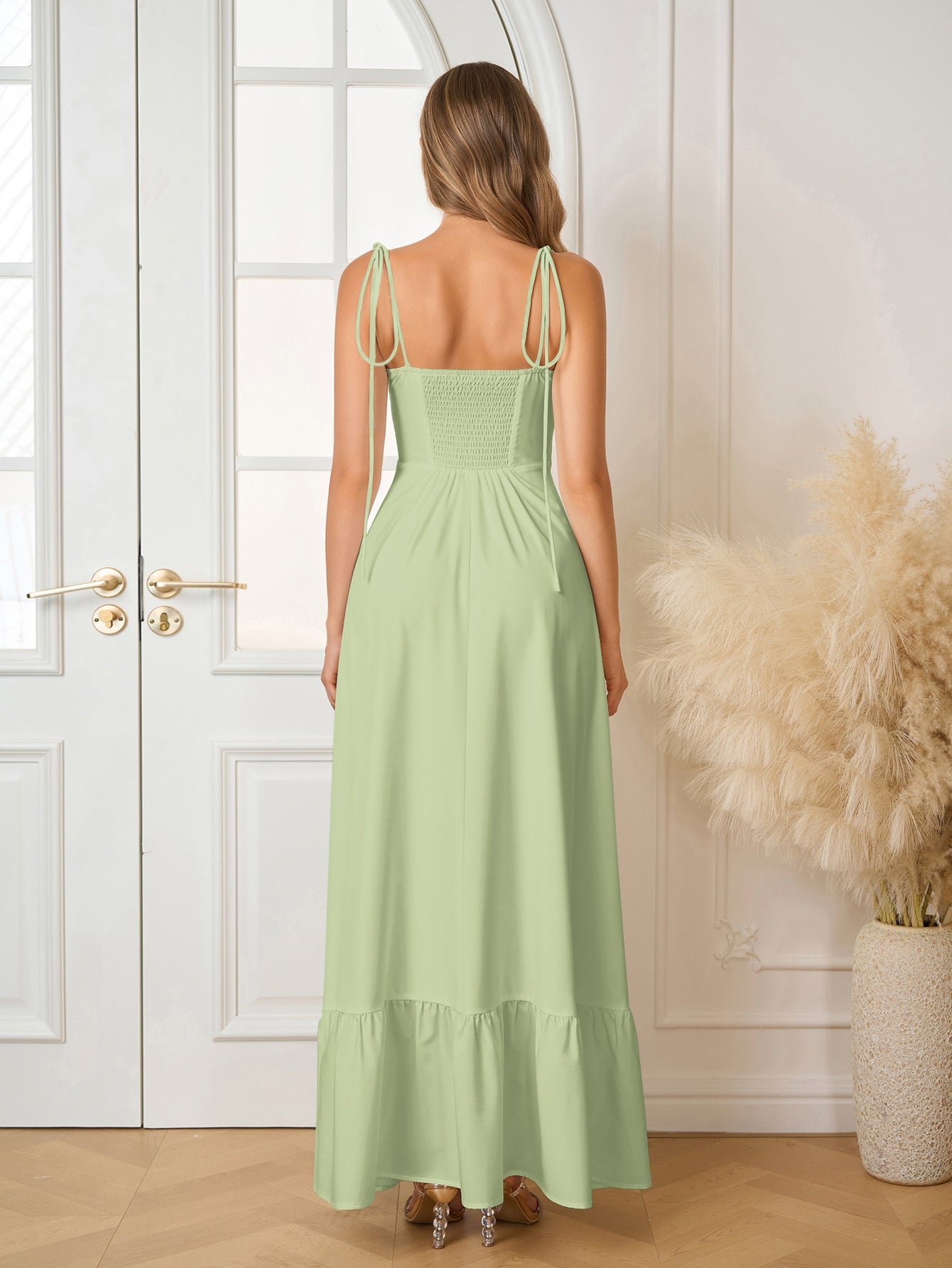 Vestido Maxi "Romance Casual": Escote Corazón y Tirantes de Lazo