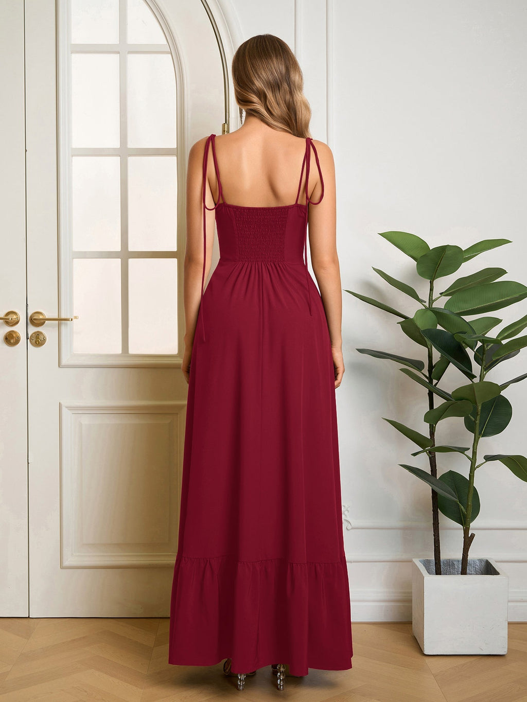 Vestido Maxi "Romance Casual": Escote Corazón y Tirantes de Lazo
