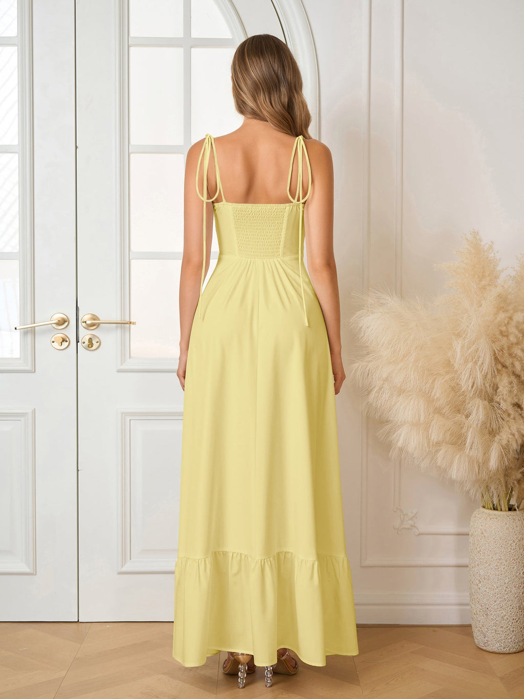 Vestido Maxi "Romance Casual": Escote Corazón y Tirantes de Lazo