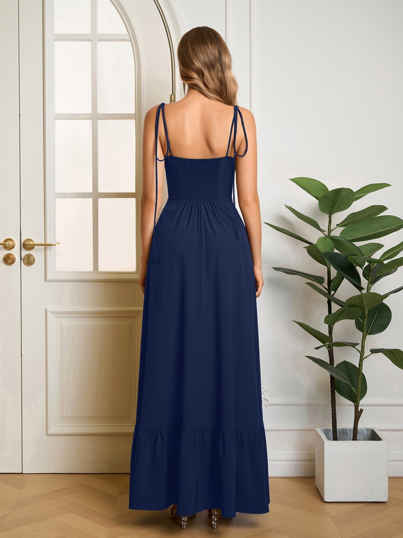 Vestido Maxi "Romance Casual": Escote Corazón y Tirantes de Lazo