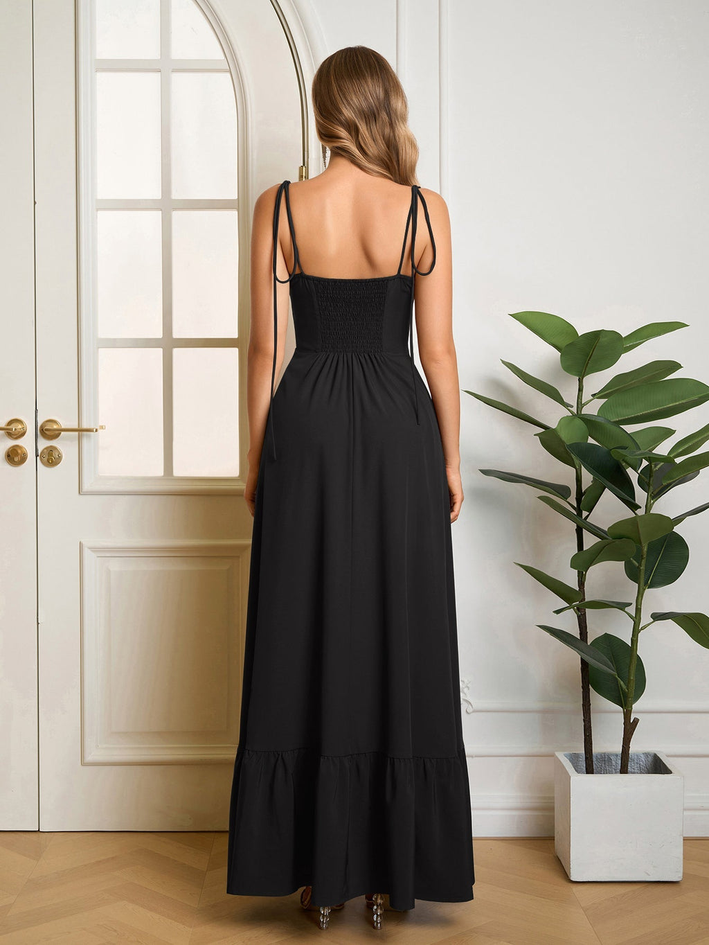 Vestido Maxi "Romance Casual": Escote Corazón y Tirantes de Lazo