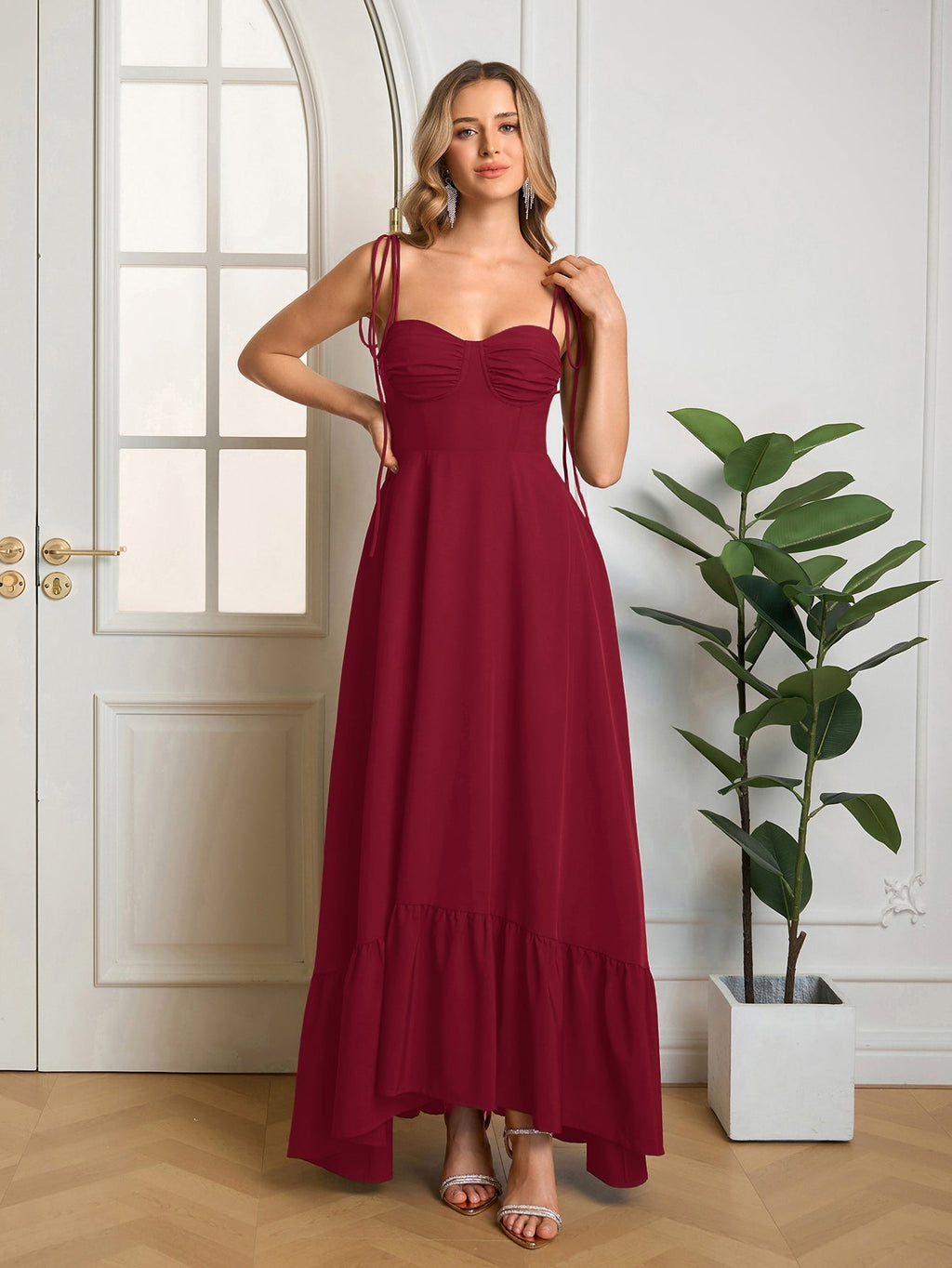 Vestido Maxi "Romance Casual": Escote Corazón y Tirantes de Lazo