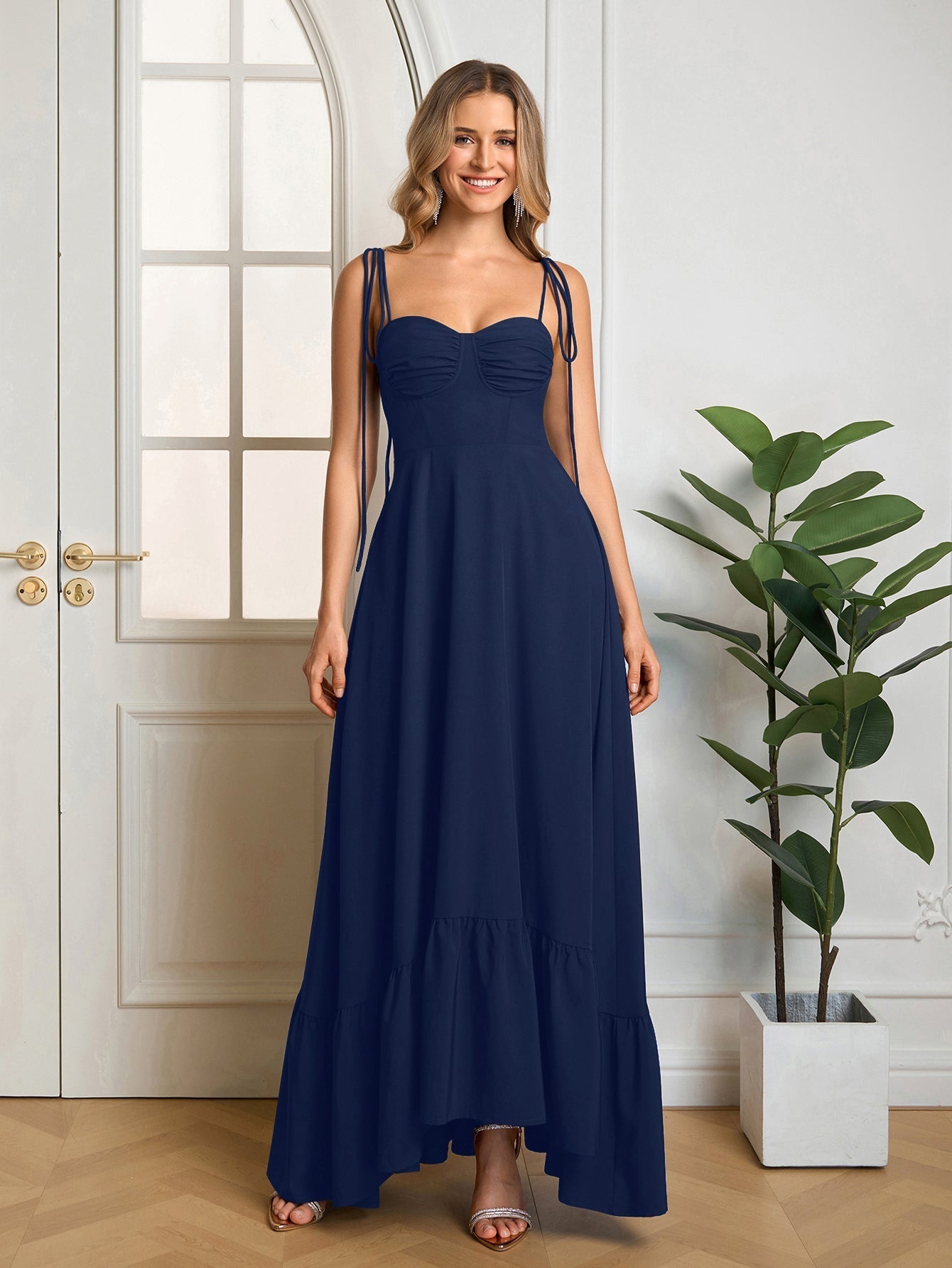 Vestido Maxi "Romance Casual": Escote Corazón y Tirantes de Lazo