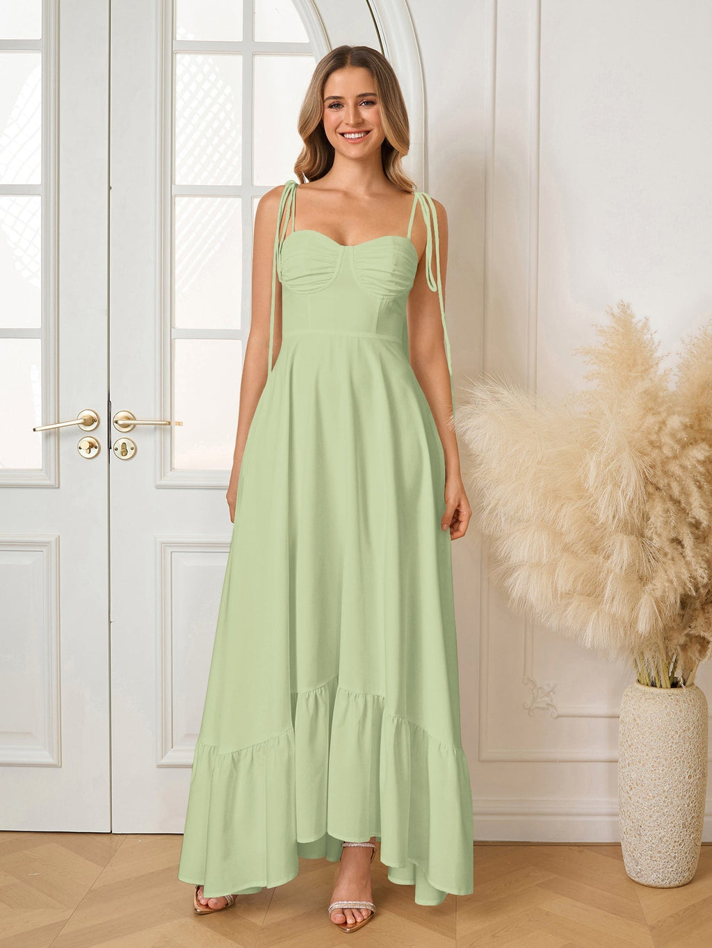 Vestido Maxi "Romance Casual": Escote Corazón y Tirantes de Lazo