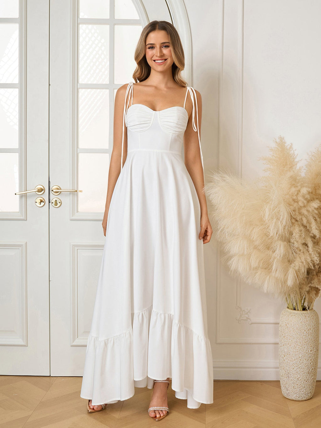 Vestido Maxi "Romance Casual": Escote Corazón y Tirantes de Lazo