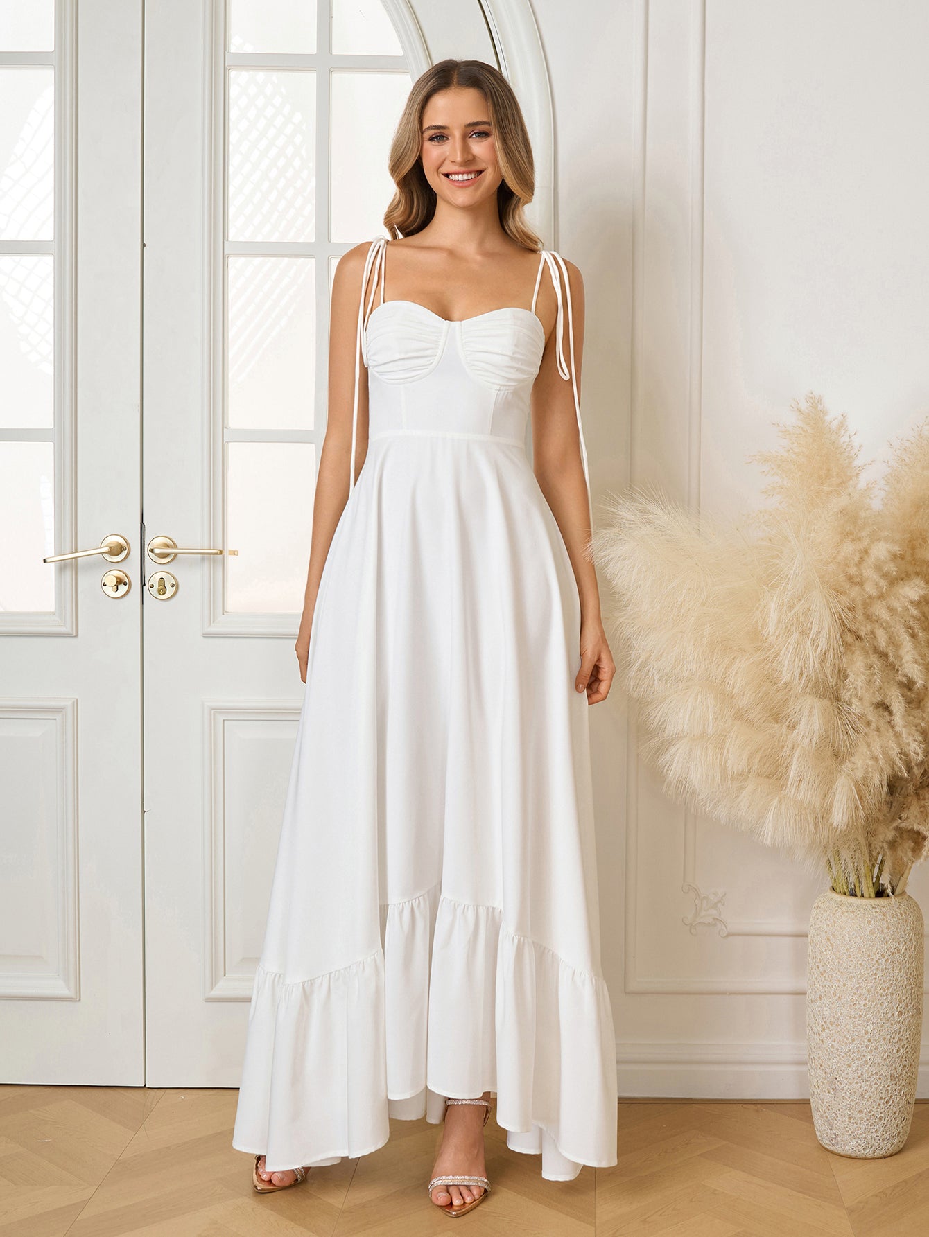 Vestido Maxi "Romance Casual": Escote Corazón y Tirantes de Lazo