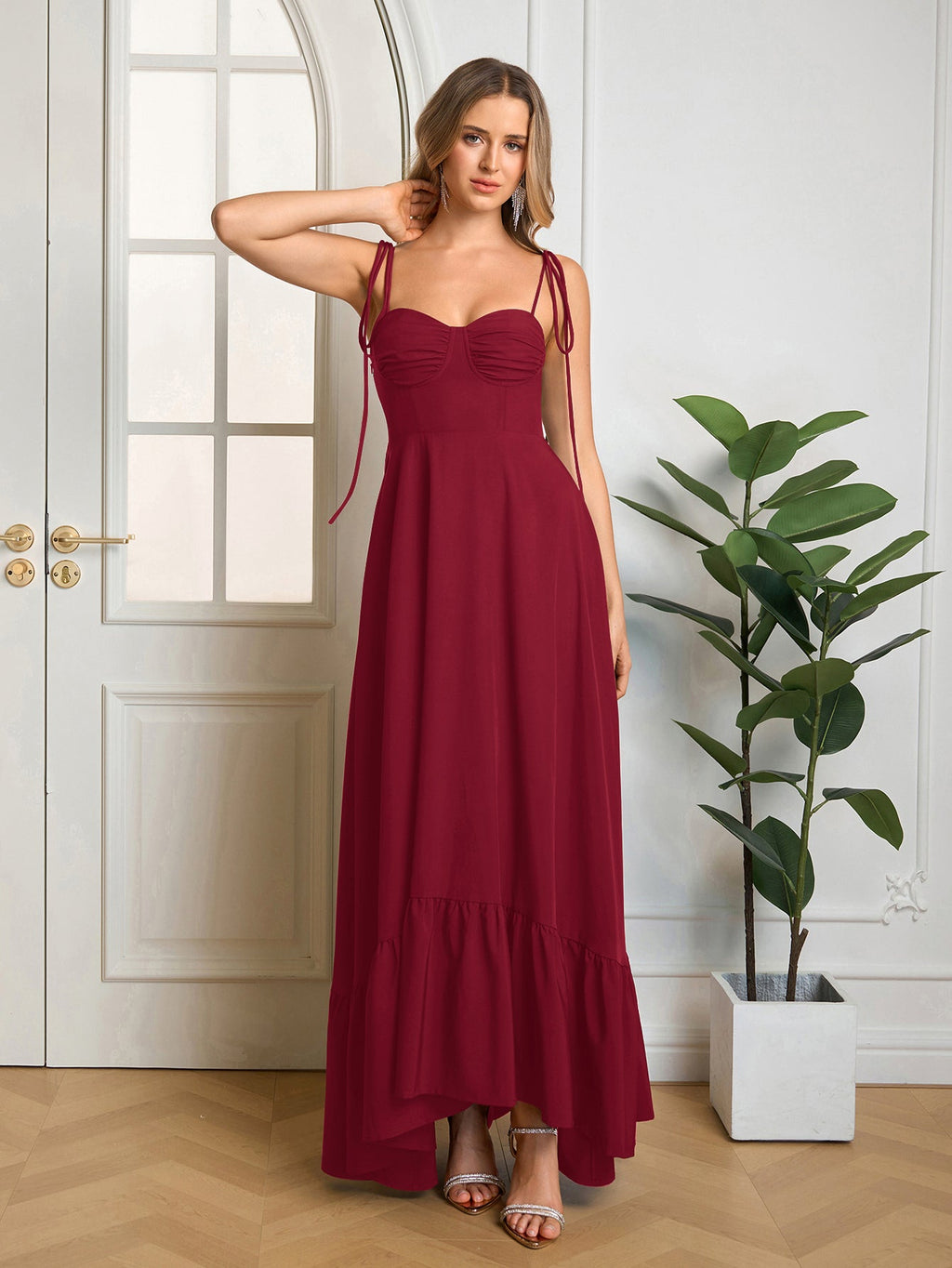 Vestido Maxi "Romance Casual": Escote Corazón y Tirantes de Lazo