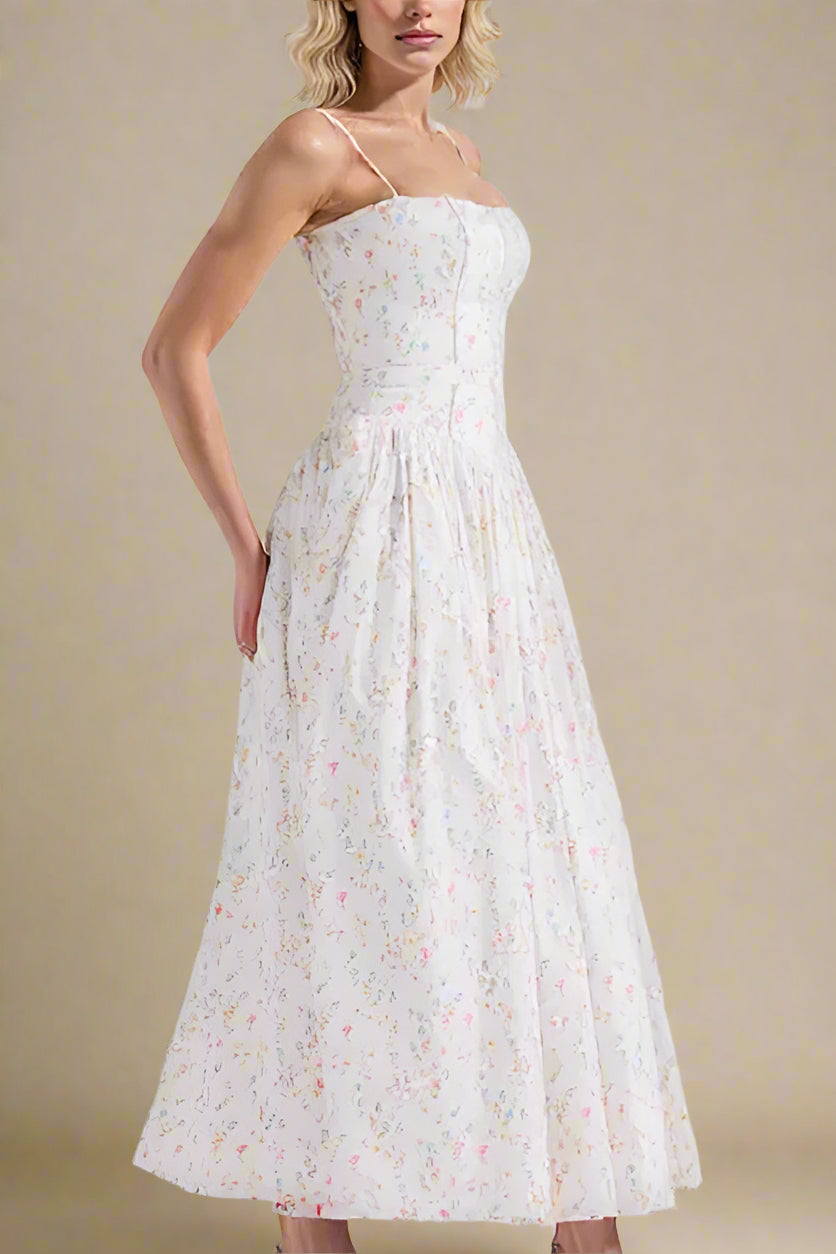 Vestido Midi "Tamsin": Elegancia Floral y Silueta Perfecta