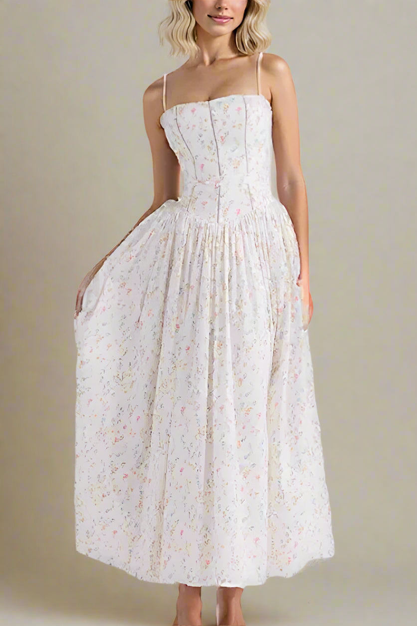 Vestido Midi "Tamsin": Elegancia Floral y Silueta Perfecta