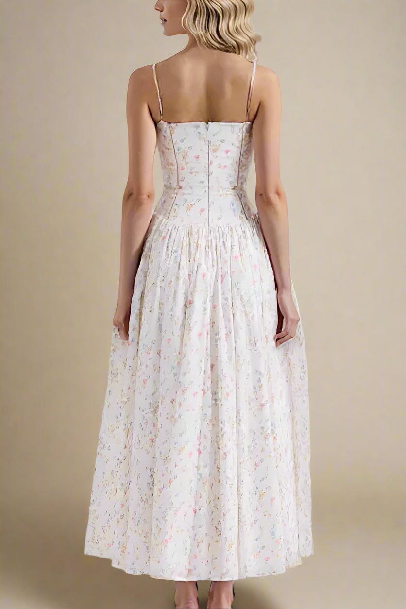 Vestido Midi "Tamsin": Elegancia Floral y Silueta Perfecta